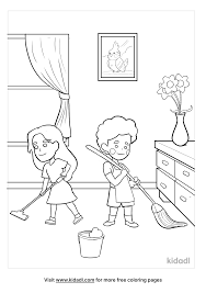 Show your kids a fun way to learn the abcs with alphabet printables they can color. Cleaning Room Coloring Pages Free At Home Coloring Pages Kidadl