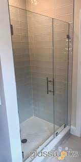 Very Clean Door And Panel With 3 8 Thick Standard Clear Glass Polished Chrome Hardware And A 6 Ladder P Shower Doors Frameless Shower Doors Frameless Shower