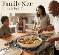 Gotham Steel 14 Inch Frying Pan with Lid, Extra Large Frying Pan Skillet  for Family Cooking, Non Toxic Ceramic Nonstick Coating, Ergonomic Stay Cool  ...