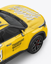 Download Crossover Suv Mockup Back Half Side View High Angle Shot In Vehicle Mockups On Yellow Images Object Mockups PSD Mockup Templates