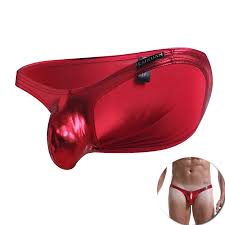 They are showing off their daily bulges. Wj Mens Leather Bikini Briefs Sexy Men Underwear Bulge Pouch Penis Panties Swimwear Shiny Mini Seamless Underpants Gold Purple Briefs Aliexpress