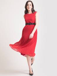 $119 style no dd0ey772 select a color black. Boat Neck Pleated A Line Dress Red Fablestreet
