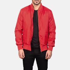 Men S Zack Red Bomber Jacket