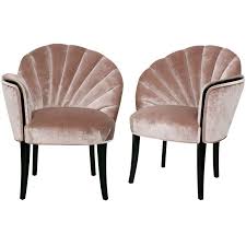 Pair Of 1920 S Art Deco Shell Back Boudoir Chairs 1stdibs Com Deco Chairs Art Deco Furniture Art Deco Decor