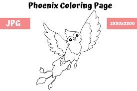 About phoenix for adult coloring book. Coloring Page For Kids Phoenix Graphic By Mybeautifulfiles Creative Fabrica