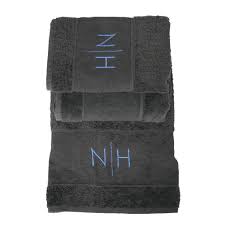 Monogram crown engraved letter personalized 3 piece bath towel set any color. Set Bath Towel And 2 Towels Uni Colored With Monogram