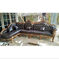 Kursi sofa kayu jati jepara. Sofa Tamu Sudut L Ukiran Jati Jepara Set Kursi Pojok Kayu Modern Shopee Indonesia