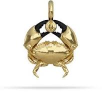 Stone Crab Pendant - 14K Gold / 38mm (Medium