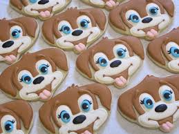 One Dozen 12 Smiling Puppy Face Cookies See Alternate Photos For Sizing And Other Information Sugar Cookies Decorated Sugar Cookies Cookie Birthday Party
