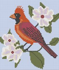 Free Cross Stitch Pattern Cardinal Bird Cardinal On Flower Afghan C2c Crochet Pattern C2c Crochet Crochet Angel Pattern Graph Crochet