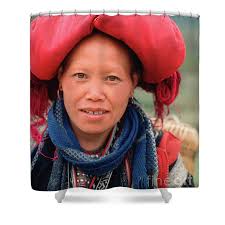 Traditional Fashion of a Red Dzao Woman Beach Towel by Silva Wischeropp