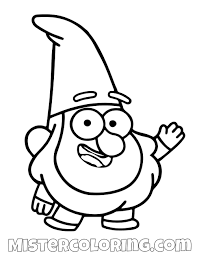 Gnome Gravity Falls Coloring Pages For Kids Disney Dovmeleri Boyama Sayfalari Mandala Boyama Kitaplari