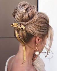 Bun With Gold Ribbon Adorable In 2020 Hair Styles Fresh Hair Hair Tutorial