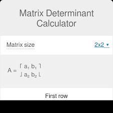 Just type matrix elements and click the button. Matrix Determinant Calculator