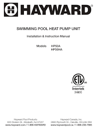 Hayward Hp50a Installation Instructions Manual Pdf Download Manualslib