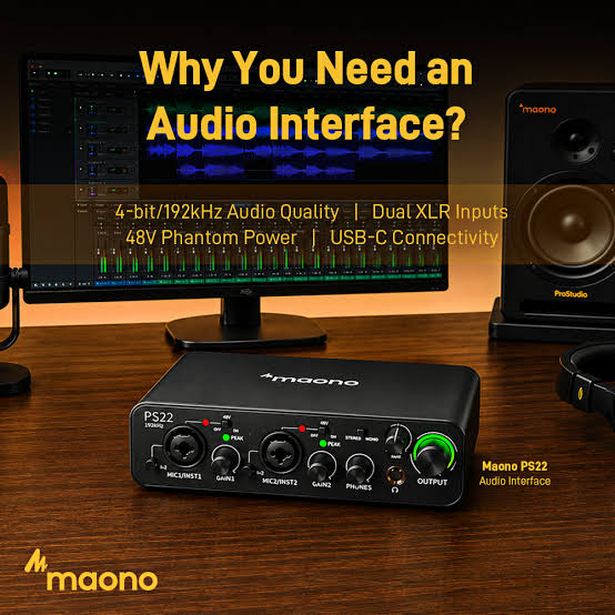 Why creators use an audio interface like Maono PS22 for professional-grade  audio