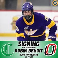 The @spcrusaders have signed 2007 forward @robinben15 (🇨🇦) for the 24/25  season So far this season Robin Benoit has 0 points in 1 game with the  Green Bay Gamblers (USHL) Robin Benoit