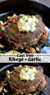 How to reverse sear a steak When I Want To Treat Myself To A Truly Indulgent Dinner I Make This Cast Iron Ribeye Steak Toppe Rib Eye Steak Recipes Pan Rib Eye Recipes Ribeye Steak Recipes