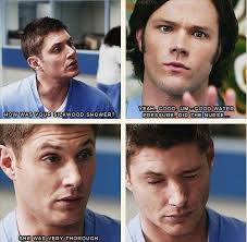 Set Of Gifs 5x11 Sam Interrupted Their Facial Expressions Bwahahahaha Priceless Supernatural Funny Supernatural Fans Supernatural