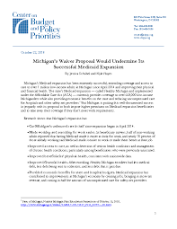 Michigans Waiver Proposal Would Undermine Its Successful