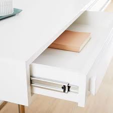 Ivy bronx malmesbury desk color: Gemini Desk White Lacquer