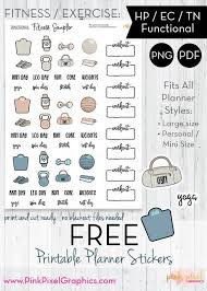 29 Free Bullet Journal Printables You Need In Your Journal This Year Fitness Planner Stickers Planner Sticker Paper Fitness Planner Printable