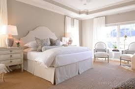 Beautiful Cream And Gray Bedroom Is Clad In Sisal Carpeting And Gray Wall Paint Framing Cream And Grey Bedroom Bedroom Decor Inspiration Master Bedrooms Decor