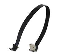 Soft Flat Slim Thin Ribbon Micro USB Male 90 Degree Angled to Standard USB A Male 90 Degree Angled for sync and Charging Black (30CM Micro USB1 to ...