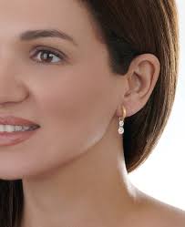 Mercer Double Diamond Drop Huggie Earrings — Fusion Art Glass & Fine Jewelry