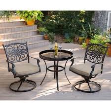 The Traditions 3 Piece Bistro Set Transforms Any Backyard Into An Elegant Dining Area With Intimate Seating For Two This S Outdoor Bistro Set Bistro Set Patio