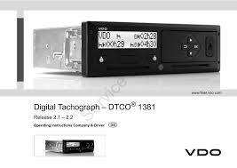 Vdo Tachograph And Fleet Solutions Manualzz Com