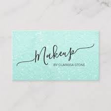 Elegant Modern Mint Green Glitter Makeup Artist Business Card Zazzle Com Artist Business Cards Makeup Artist Business Cards Makeup Artist Business