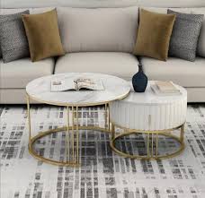Incrediblerugsanddecor.com has been visited by 10k+ users in the past month Double Round Coffee Table With Drawer Storage White Gold Furniture Home Living Furniture Tables Sets On Carousell