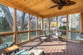 The extra portion of the roof is typically supported by columns or other supports. Screened Porches Gallery J J Construction Of Illinois Inc