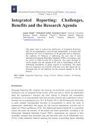 Format of audit report changing as the standard applied has changed from mfrs to mpers. Pdf Integrated Reporting Challenges Benefits And The Research Agenda