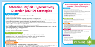 adhd support strategies display poster sen attention