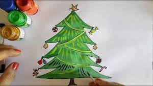 Christmas tree drawing for coloring at getdrawings | free. Diy Christmas Tree Card Drawing And Coloring Tutorial Easy Winter Holiday Card Making Idea Youtube