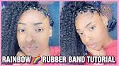 Thanks for taking time to click to this video rubber bands on natural hair edges hairstyles compilation hey. Rainbow Boxed Rubber Band Design Ponytail Ft Megalook Hair Youtube