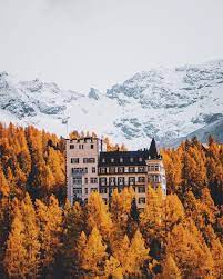 fabio zingg on instagram the castle tucked in the larches another autumn day in sils the little parad travel photography beautiful places natural landmarks
