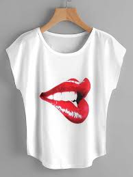 Banner mit lippen, schönheits hintergrund, nahtloses vektormuster mit lippen. T Shirt Mit Lippen Muster Und Dolman Armeln Aktuelle Trends Gunstig Kaufen Shein Deutschland