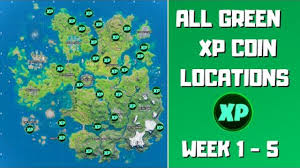 Only the gold coins have not been returned yet, but these. All 28 Green Xp Coins In Fortnite Chapter 2 Season 3 Week 1 5 Fortnite Xp Coins