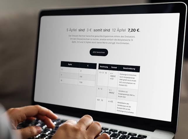 Dreisatz Rechner mit Rechenweg: Online inkl. Formel mit X - Website  erstellen lassen | Tailorsites