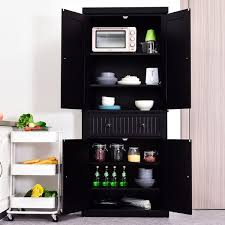 Storage pieces of all shapes and sizes make it possible to have a place for everything in your kitchen! Homcom Traditional Freestanding Kitchen Pantry Cabinet Cupboard With Doors And 3 Adjustable Shelves Black On Sale Overstock 22200538