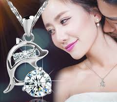 Luxury Choker Necklaces Crystal Dolphin Love Jewelry Pendant Necklace  Romantic Womens Choker Chain Love Gift From Commo_dpp, $0.9