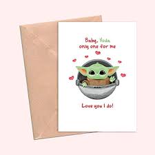 Use a paper trimmer to cut your printed baby yoda mandalorian valentines. Birthday Valentines Geeky Greetings Card Star Wars The Mandalorian Baby Yoda Card