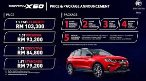 The x70 arriving in pakistan is a cbu (complete built up) unit imported from malaysia, which means the. Proton X50 Price Revealed From Rm79k To Rm103k