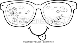 Please leave comments in videos below regarding what kind of coloring pages you would like me to create and share with you next! Summer Beach Scene Reflected In Sunglasses Vector Black And White Coloring Page Tropical Summer Beach Scene Reflected In Canstock
