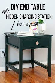 Easy Diy Nightstand With Charging Station Simple Build With Printable Plans Tutorial And Video A Diy End Tables Easy Diy Nightstand Simple Woodworking Plans