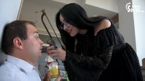 Dominant gothic girl bullying her neighbour (footdom, femdom, foot worship,  gothic feet, czech feet)