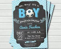Baby Boy Shower Invitation Soccer Football Baby Shower Invite Couple Baby Shower It S A Baby Shower Invitations For Boys Boy Shower Invitations Boy Shower